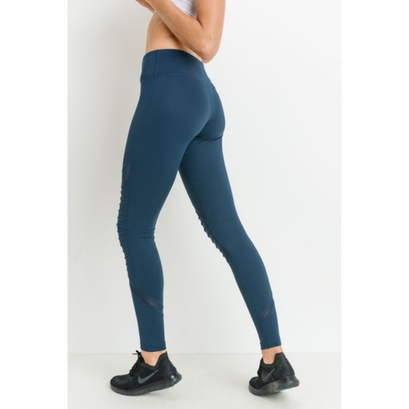 Moto Mesh Full Leggings Teal-Blue - Picture 4 of 6